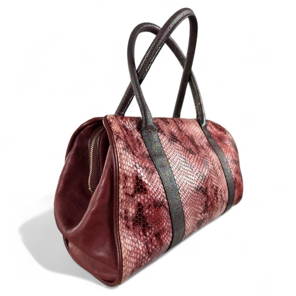 Tre Vero Vintage Red Python Embossed Holographic … - image 4